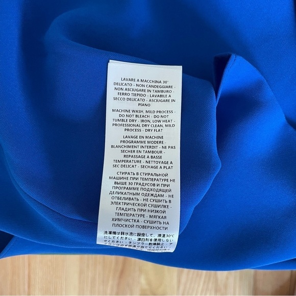 Alexander McQueen MCQ Cobalt Blue A-Line V-Neck Sleeveless Blouse EUC IT 40/US 4 - Picture 8 of 10